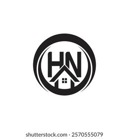Initial HN letter Real Estate Business logo Design Vector Template