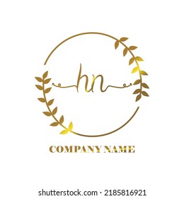 Ursprüngliche HN-Logo, Vektorgrafik-Handschrift, Elegante Branding Art