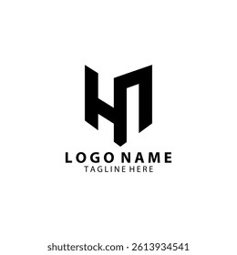 initial HN trendy abstract logo design vector