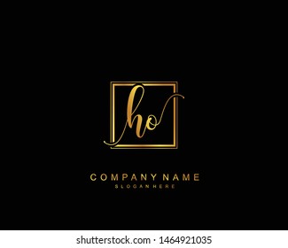 Initial HO beauty monogram and elegant logo design, handwriting logo of initial signature, wedding, fashion, floral and botanical with creative template.
