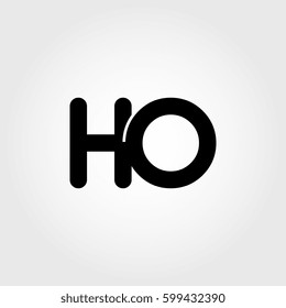 initial ho black business logo