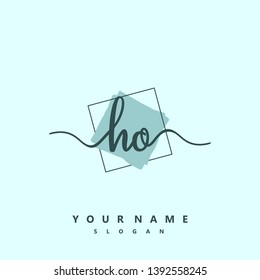 Initial HO handwriting logo template vector