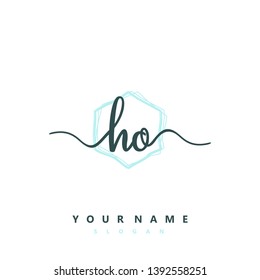 Initial HO handwriting logo template vector