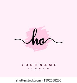 Initial HO handwriting logo template vector