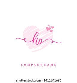 Initial HO handwriting logo template vector