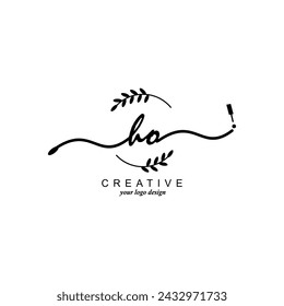 Erste HO-Logo-Handschrift-botanische Branding-Typografie