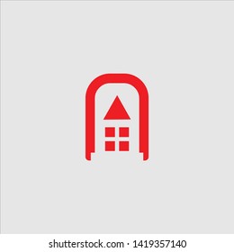 Initial A Home Logo design. Real estate business logo in black background