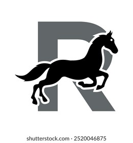 Initial Hores Logo kombinieren mit Buchstabe R Vektorvorlage