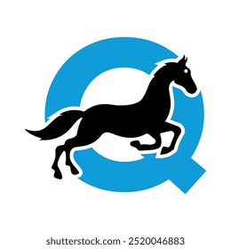 Initial Hores Logo combine with letter Q vector template