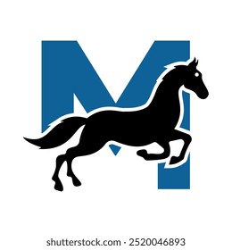 Initial Hores Logo combine with letter M vector template