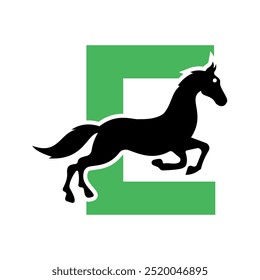 Logotipo de horas iniciais combinado com modelo de vetor letra E