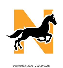Initial Hores Logo combine with letter N vector template