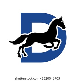 Initial Hores Logo combine with letter D vector template