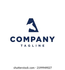 A initial Horse Head  Ranch Stable equestrian creative unique logo design icon vector illustration