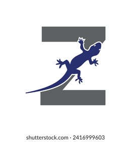 Initial House Gecko Logo kombiniert mit Buchstabe Z Vektorvorlage