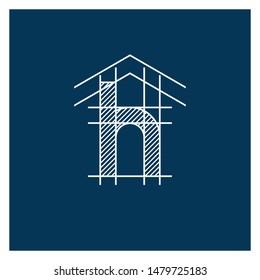 initial house property logo concept