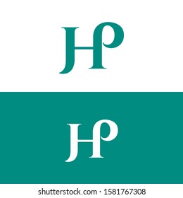 Initial hp alphabet logo design template vector