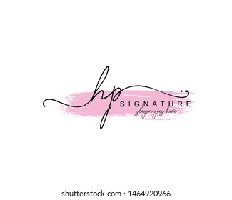 Initial HP beauty monogram and elegant logo design, handwriting logo of initial signature, wedding, fashion, floral and botanical with creative template.