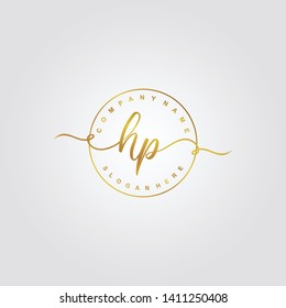 Initial HP handwriting logo template vector