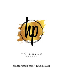 Initial HP handwriting logo vector