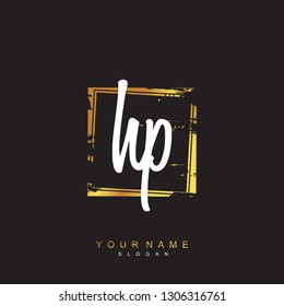Initial HP handwriting logo vector