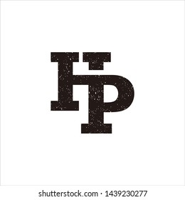 initial HP vintage logo stock design