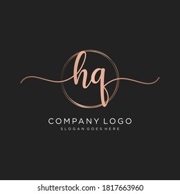 Monograma inicial de belleza HQ y diseño elegante de logotipo, logotipo de escritura a mano de firma inicial, boda, moda, floral y botánica con plantilla creativa.