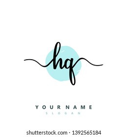 Initial HQ handwriting logo template vector