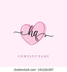 Initial HQ handwriting logo template vector