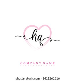 Initial HQ handwriting logo template vector