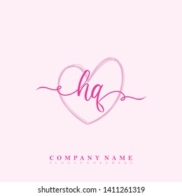 Initial HQ handwriting logo template vector