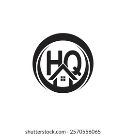 Initial HQ letter Real Estate Business logo Design Vector Template