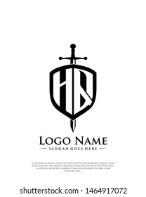 initial HQ letter with shield style logo template vector