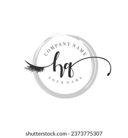 Initial HQ monogram eye and eyelash handwriting