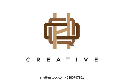 Logotipo de Monograma de las letras HQO iniciales. Ilustración vectorial de las letras modernas creativas.