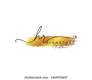 Initial HR beauty monogram and elegant logo design, handwriting logo of initial signature, wedding, fashion, floral and botanical with creative template.