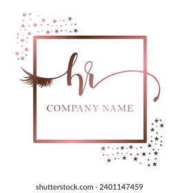 Initial HR calligraphy company eye and eyelash handwriting