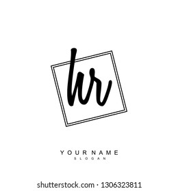 Initial HR handwriting logo vector