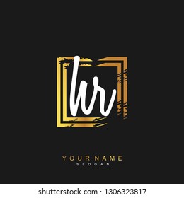 Initial HR handwriting logo vector