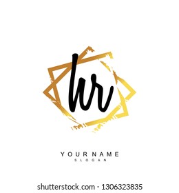 Initial HR handwriting logo vector