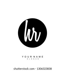Initial HR handwriting logo vector