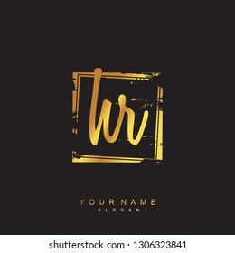 Initial HR handwriting logo vector