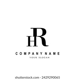 Initial HR letter brand invitation title logotype trendy