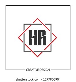 Initial HR Letter Logo Template Design