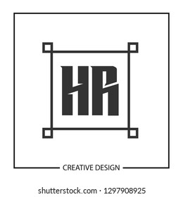 Initial HR Letter Logo Template Design