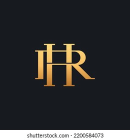 Initial HR RH H R Monogram Logo Template. Initial Based Letter Icon Logo