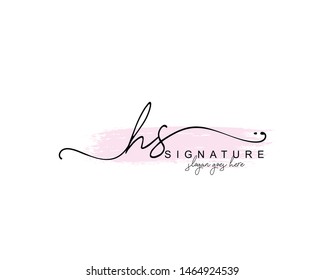 Initial HS beauty monogram and elegant logo design, handwriting logo of initial signature, wedding, fashion, floral and botanical with creative template.