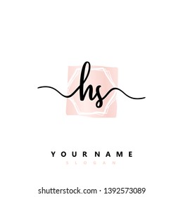 Initial HS handwriting logo template vector