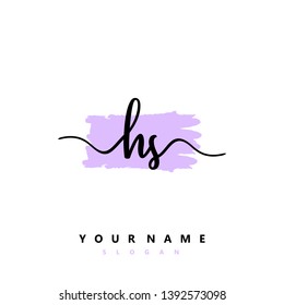 Initial HS handwriting logo template vector