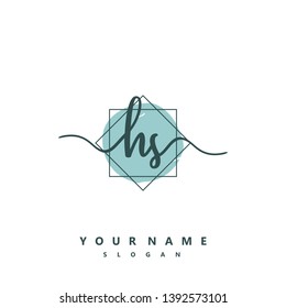 Initial HS handwriting logo template vector
